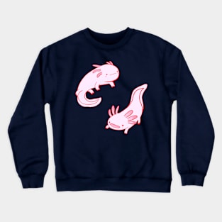 Pink axolotls drawing Crewneck Sweatshirt